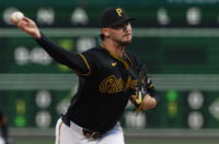 Apr 7, 2026; Pittsburgh, Pennsylvania, USA; Pittsburgh Pirates pitcher Paul Skenes (30) delivers a pitch against the San Diego Padres during the first inning at PNC Park. Mandatory Credit: Charles LeClaire-Imagn Images