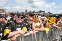 Apr 23, 2026; Pittsburgh, PA, USA; Fans watch during the 2026 NFL Draft at Acrisure Stadium. Mandatory Credit: Kirby Lee-Imagn Images