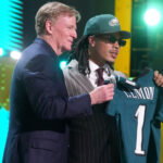 Apr 23, 2026; Pittsburgh, PA, USA; Southern California Trojans receiver Makai Lemon is selected by the Philadelphia Eagles as the number 20 pick during the 2026 NFL Draft at Acrisure Stadium. Mandatory Credit: Kirby Lee-Imagn Images