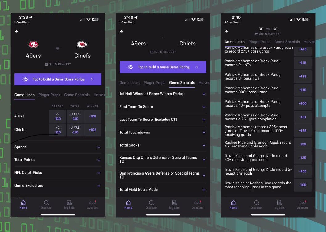 The Hard Rock Bet mobile app allows you to bet simply or as detailed as you wish.