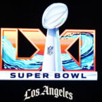 Feb 9, 2026; San Francisco, CA, USA; The Super Bowl 61 (LXI) logo at the Super Bowl LX host committee handoff press conference at Moscone Center. Mandatory Credit: Kirby Lee-Imagn Images