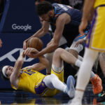 May 7, 2026; Oklahoma City, Oklahoma, USA; Oklahoma City Thunder center Chet Holmgren (7) steals the ball from Los Angeles Lakers guard Austin Reaves (15) in the second half during game two of the second round of the 2026 NBA Playoffs at Paycom Center. Mandatory Credit: Alonzo Adams-Imagn Images