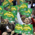 Jan 25, 2016; Cleveland, OH, USA; Fans hold up signs during the Australia Day game between the Cleveland Cavaliers and the Minnesota Timberwolves at Quicken Loans Arena. Mandatory Credit: David Richard-USA TODAY Sports