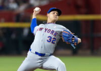May 10, 2026; Phoenix, Arizona, USA; New York Mets pitcher Tobias Myers in the second inning against the Arizona Diamondbacks at Chase Field. Mandatory Credit: Mark J. Rebilas-Imagn Images