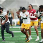 Green Bay Packers quarterback Jordan Love (10) is seen warming up during the first day of a three-day minicamp at the Don Hutson Center in Ashwaubenon, Wisconsin on Tuesday, June 9, 2026. Credit: Jovanny Hernandez / Milwaukee Journal Sentinel / USA TODAY NETWORK via Imagn Images