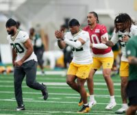Green Bay Packers quarterback Jordan Love (10) is seen warming up during the first day of a three-day minicamp at the Don Hutson Center in Ashwaubenon, Wisconsin on Tuesday, June 9, 2026. Credit: Jovanny Hernandez / Milwaukee Journal Sentinel / USA TODAY NETWORK via Imagn Images