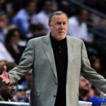 Feb 7, 2011; Denver, CO, USA; Houston Rockets head coach Rick Adelman reacts to a personal foul called on his team in the fourth quarter against the Denver Nuggets at the Pepsi Center. The Rockets defeated the Nuggets 108-103. Mandatory Credit: Ron Chenoy-USA TODAY Sports