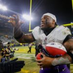 Baltimore Ravens running back Derrick Henry (22) runs off of the field after a game against the Green Bay Packers on Saturday, December 27, 2025, at Lambeau Field in Green Bay, Wis. The Ravens won the game, 41-24. Tork Mason/USA TODAY NETWORK-Wisconsin