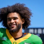 Oregon quarterback Dante Moore walks off the field following the Oregon Ducks annual spring game on April 25, 2026 at Autzen Stadium in Eugene, Oregon. Credit: USA TODAY Network via Reuters Connect
