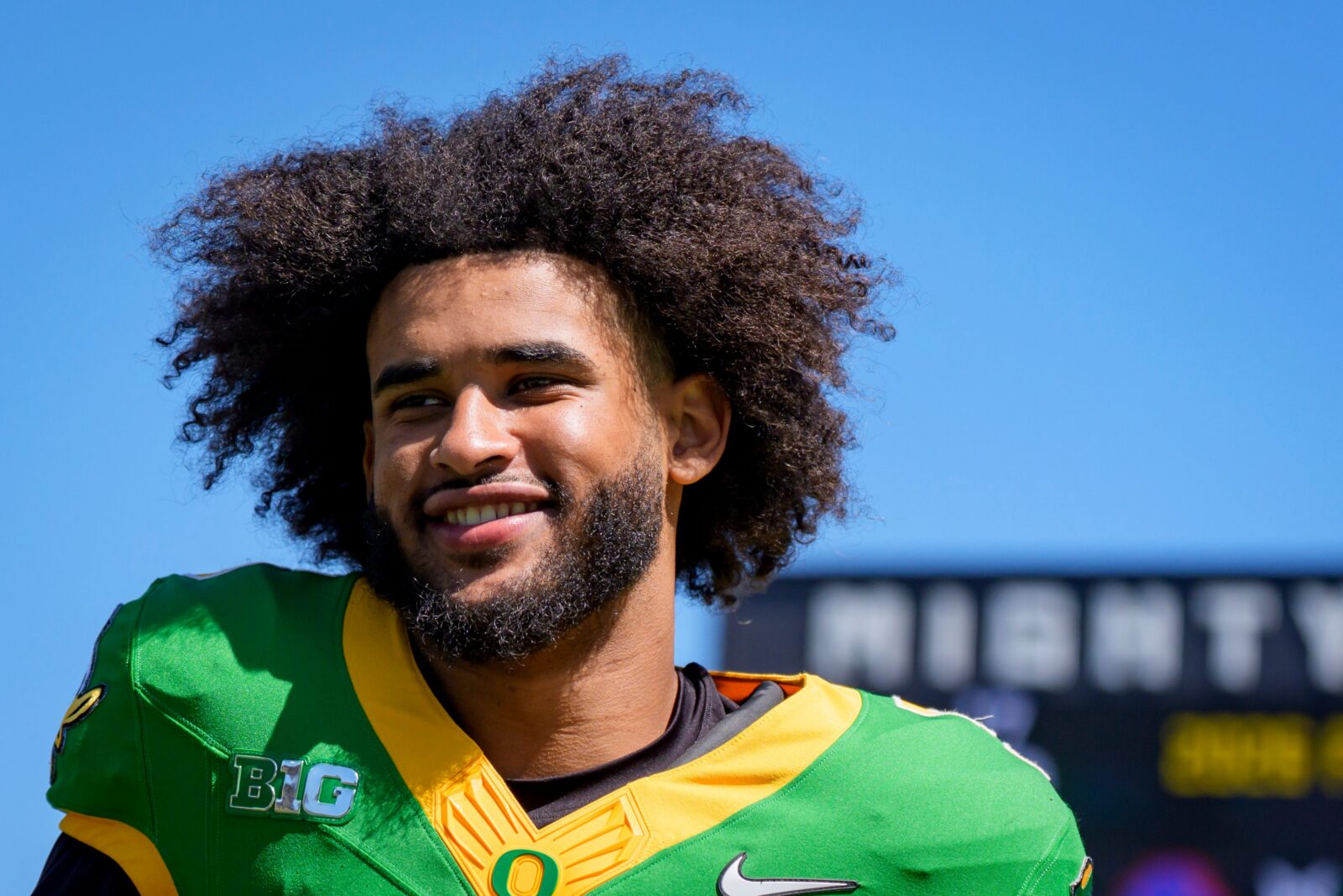 Oregon quarterback Dante Moore walks off the field following the Oregon Ducks annual spring game on April 25, 2026 at Autzen Stadium in Eugene, Oregon. Credit: USA TODAY Network via Reuters Connect