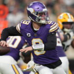 Jan 4, 2026; Minneapolis, Minnesota, USA; Minnesota Vikings quarterback J.J. McCarthy (9) throws a pass against the Green Bay Packers during the second quarter at U.S. Bank Stadium. Mandatory Credit: Matt Blewett-Imagn Images