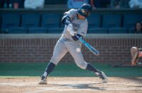 Georgia Tech Yellow Jackets’ Jarren Advincula (2) swings at the ball as Auburn Tigers take on Georgia Tech Yellow Jackets at Plainsman Park in Auburn, Ala. on Tuesday, March 17, 2026.