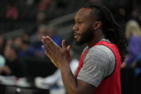 Mar 18, 2026; Greenville, SC, USA; Ohio State Buckeyes guard Bruce Thornton (2) during a practice session ahead of the first round of the men's 2026 NCAA Tournament at Bon Secours Wellness Arena. Mandatory Credit: Bob Donnan-Imagn Images