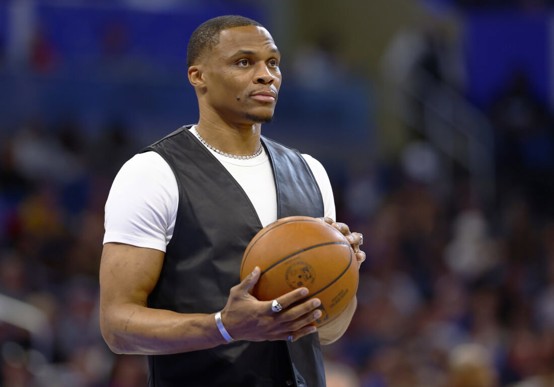 Mar 26, 2026; Orlando, Florida, USA; Sacramento Kings forward Russell Westbrook (18) in the second half against the Orlando Magic at Kia Center. Mandatory Credit: Russell Lansford-Imagn Images