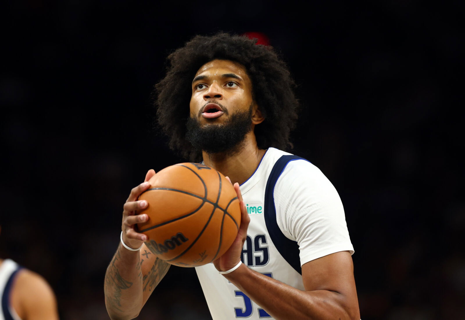 Apr 8, 2026; Phoenix, Arizona, USA; Dallas Mavericks forward Marvin Bagley III (35) against the Phoenix Suns at Mortgage Matchup Center. Mandatory Credit: Mark J. Rebilas-Imagn Images