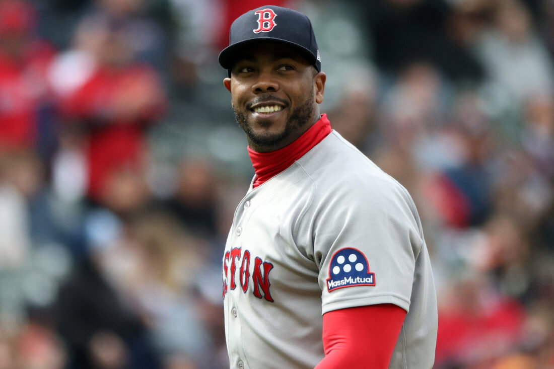 Apr 26, 2026; Baltimore, Maryland, USA; Boston Red Sox pitcher Aroldis Chapman (44) looks on after a game against the Baltimore Orioles at Oriole Park at Camden Yards. Mandatory Credit: Daniel Kucin Jr.-Imagn Images