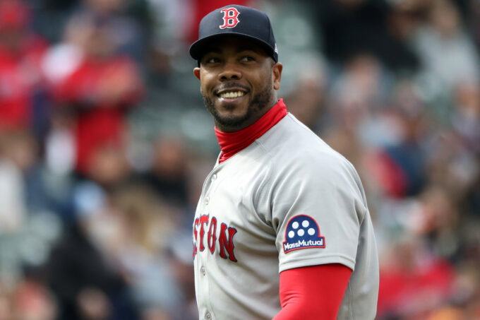 Apr 26, 2026; Baltimore, Maryland, USA; Boston Red Sox pitcher Aroldis Chapman (44) looks on after a game against the Baltimore Orioles at Oriole Park at Camden Yards. Mandatory Credit: Daniel Kucin Jr.-Imagn Images