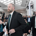 May 6, 2026; Milwaukee, WI, USA; Milwaukee Bucks introduce new head coach Taylor Jenkins with general manager Jon Horst (right) at a press conference at the Milwaukee Art Museum. Mandatory Credit: Benny Sieu-Imagn Images