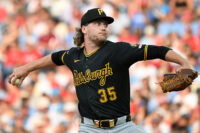 Jun 29, 2026; Philadelphia, Pennsylvania, USA; Pittsburgh Pirates pitcher Braxton Ashcraft (35) throws a pitch during the first inning against the Philadelphia Phillies at Citizens Bank Park. Mandatory Credit: Eric Hartline-Imagn Images