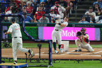 Jul 13, 2026; Philadelphia, PA, USA; New York Yankees infielder Ben Rice (22) bats during the All Star-Home Run Derby at Citizens Bank Park. Mandatory Credit: Kyle Ross-Imagn Images
