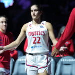Jul 18, 2026; San Francisco, California, USA; Washington Mystics guard Sonia Citron (22) is introduced before the game against the Golden State Valkyries at Chase Center. Mandatory Credit: Darren Yamashita-Imagn Images