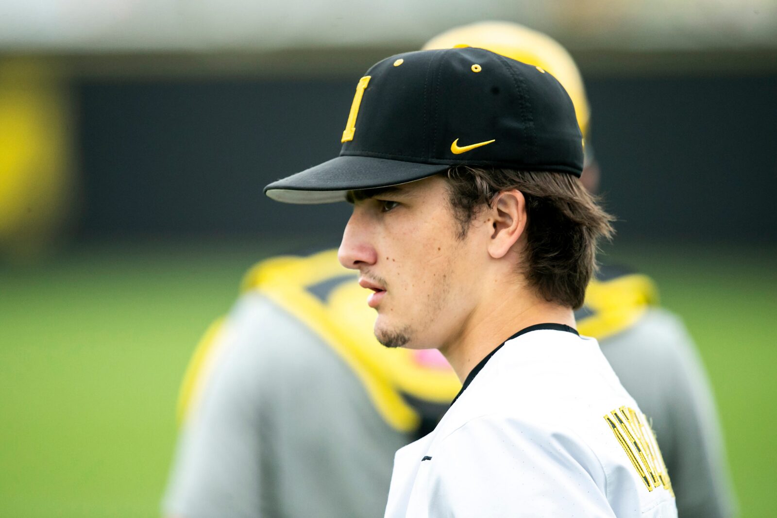Iowa's Cade Obermueller warms up before a NCAA Big Ten Conference baseball game against Ohio State, Friday, May 5, 2023, at Duane Banks Field in Iowa City, Iowa. Credit: USA TODAY Network via Reuters Connect
