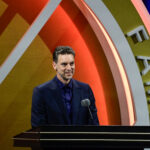 Aug 12, 2023; Springfield, MA, USA; Pau Gasol gives his speech as he is inducted into the 2023 Basketball Hall of Fame at Symphony Hall. Mandatory Credit: Eric Canha-USA TODAYSports