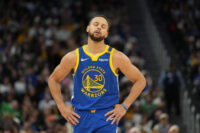 Dec 25, 2024; San Francisco, California, USA; Golden State Warriors guard Stephen Curry (30) during the fourth quarter against the Los Angeles Lakers at Chase Center. Mandatory Credit: Darren Yamashita-Imagn Images