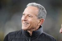 Nov 10, 2025; Green Bay, Wisconsin, USA; Disney CEO Bob Iger on the sidelines in the first half of a game between the Green Bay Packers and the Philadelphia Eagles at Lambeau Field. Mandatory Credit: Jeff Hanisch-Imagn Images