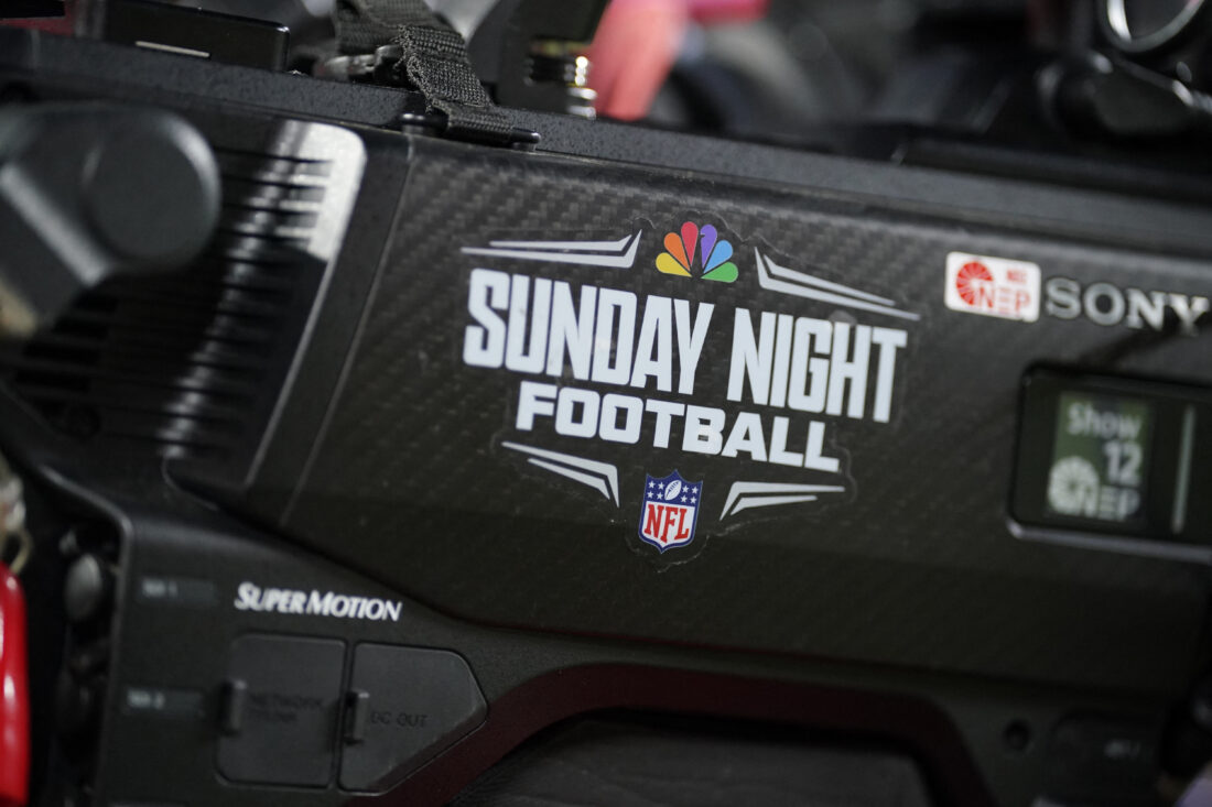 Dec 7, 2025; Kansas City, Missouri, USA; A Sunday Night Football camera is seen during the second quarter of the game between the against the Houston Texans and the Kansas City Chiefs at GEHA Field at Arrowhead Stadium. Mandatory Credit: Denny Medley-Imagn Images