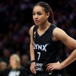 May 9, 2026; Minneapolis, Minnesota, USA; Minnesota Lynx forward Anastasiia Olairi Kosu (7) looks on during the second half against the Atlanta Dream at Target Center. Mandatory Credit: Matt Krohn-Imagn Images