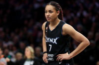 May 9, 2026; Minneapolis, Minnesota, USA; Minnesota Lynx forward Anastasiia Olairi Kosu (7) looks on during the second half against the Atlanta Dream at Target Center. Mandatory Credit: Matt Krohn-Imagn Images