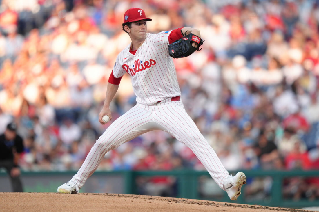 May 18, 2026; Philadelphia, Pennsylvania, USA; Philadelphia Phillies starting pitcher Andrew Painter (24) throws a pitch against the Cincinnati Reds in the second inning at Citizens Bank Park. Mandatory Credit: Kyle Ross-Imagn Images