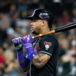 Aug 10, 2026; Phoenix, Arizona, USA; Arizona Diamondbacks second baseman Ketel Marte against the Colorado Rockies at Chase Field. Mandatory Credit: Mark J. Rebilas-Imagn Images