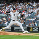 Aug 30, 2026; Bronx, New York, USA; New York Yankees pitcher Will Warren (29) pitches against the Boston Red Sox during the second inning at Yankee Stadium. Mandatory Credit: Vincent Carchietta-Imagn Images