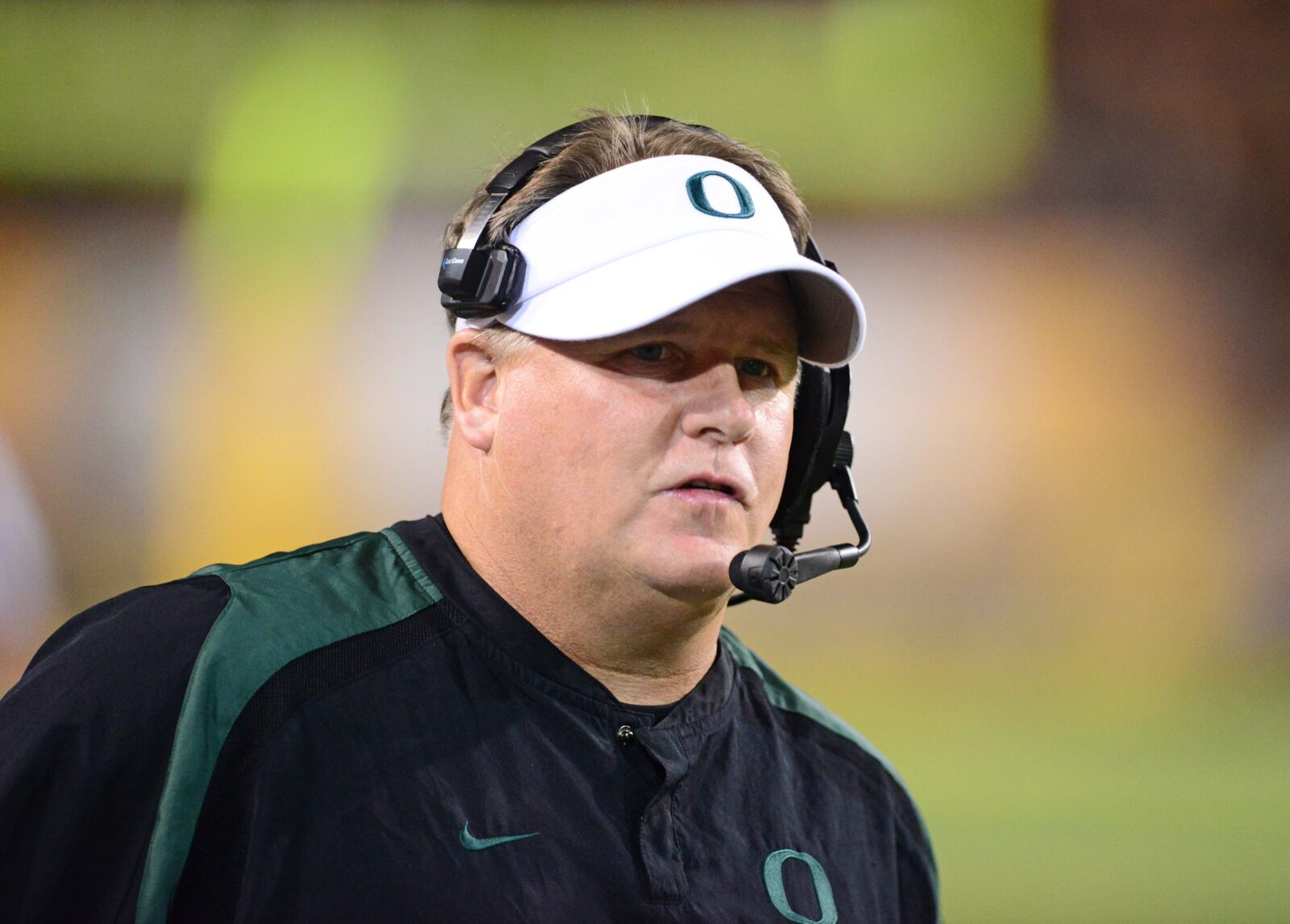 Oct. 18, 2012; Tempe, AZ, USA; Oregon Ducks head coach Chip Kelly on the sidelines against the Arizona State Sun Devils at Sun Devil Stadium. Oregon defeated Arizona State 43-21. Mandatory Credit: Mark J. Rebilas-USA TODAY Sports