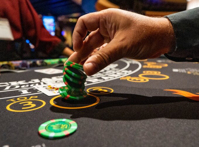 Table Games Operations Manager John Hirsch drops casino chips in one of the new blackjack tables in the 1833 Club part of Potawatomi Casino Hotel s latest round of renovations, which includes new gaming areas, bars and restaurants located on the third floor on Thursday September 7, 2023 in Milwaukee, Wis.