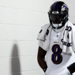 Jan 4, 2026; Pittsburgh, Pennsylvania, USA; Baltimore Ravens quarterback Lamar Jackson (8) walks to the field to play the Pittsburgh Steelers at Acrisure Stadium. Mandatory Credit: Charles LeClaire-Imagn Images