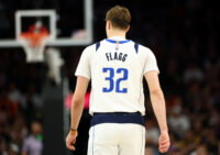 Apr 8, 2026; Phoenix, Arizona, USA; Detailed view of the jersey of Dallas Mavericks forward Cooper Flagg (32) against the Phoenix Suns at Mortgage Matchup Center. Mandatory Credit: Mark J. Rebilas-Imagn Images