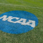 May 15, 2026; Gainesville, FL, USA; The NCAA logo is painted on the field before the game between the Florida Gators and Florida A&M Rattlers at Katie Seashole Pressly Stadium. Mandatory Credit: Matt Pendleton-Imagn Images
