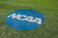 May 15, 2026; Gainesville, FL, USA; The NCAA logo is painted on the field before the game between the Florida Gators and Florida A&M Rattlers at Katie Seashole Pressly Stadium. Mandatory Credit: Matt Pendleton-Imagn Images
