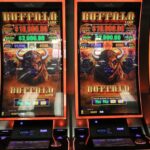 Slot machines inside the soon to open temporary facility on the site of Two Kings Casino on Kings Mountain Boulevard June 17, 2021.
