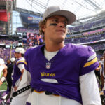 Aug 22, 2026; Minneapolis, Minnesota, USA; Minnesota Vikings quarterback J.J. McCarthy (9) looks on after the game against the Baltimore Ravens at U.S. Bank Stadium. Mandatory Credit: Matt Krohn-Imagn Images