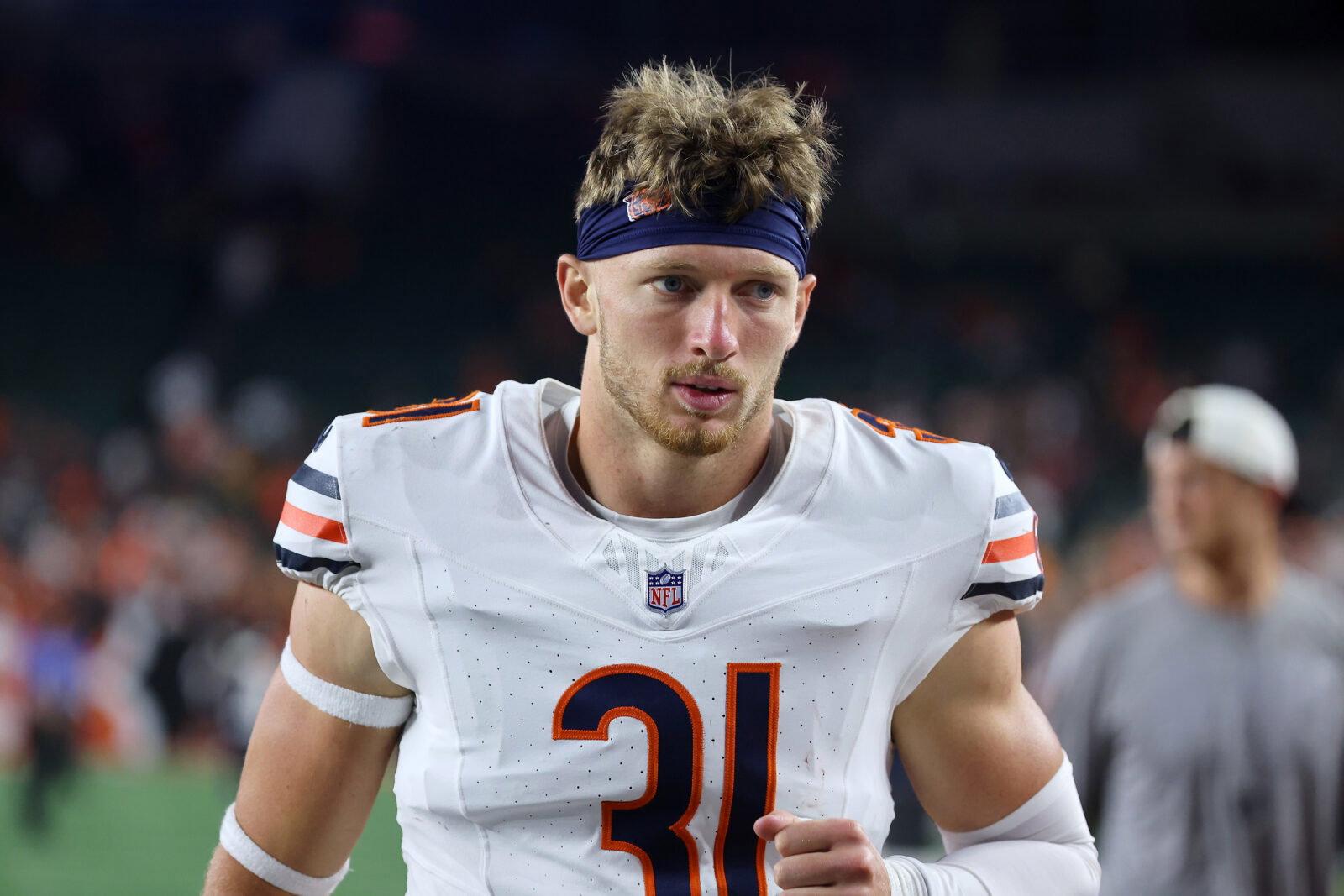Aug 22, 2026; Cincinnati, Ohio, USA; Chicago Bears safety Dillon Thieneman (31) after a game against the Cincinnati Bengals at Paycor Stadium. Mandatory Credit: Joseph Maiorana-Imagn Images