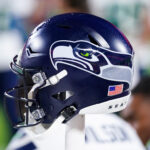 Aug 28, 2026; Kansas City, Missouri, USA; A general view of a Seattle Seahawks helmet against the Kansas City Chiefs during the second half of the game at Arrowhead Stadium. Mandatory Credit: Denny Medley-Imagn Images
