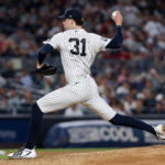 Aug 28, 2026; Bronx, New York, USA; New York Yankees pitcher Cam Schlittler (31) pitches against Boston Red Sox during the fourth inning at Yankee Stadium. Mandatory Credit: Tom Horak-Imagn Images