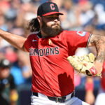 Sep 6, 2026; Cleveland, Ohio, USA; Cleveland Guardians pitcher Hunter Gaddis (33) throws a pitch during the eighth inning against the Detroit Tigers at Progressive Field. Mandatory Credit: Ken Blaze-Imagn Images
