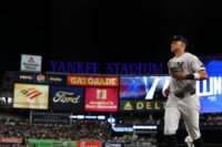 Sep 8, 2026; Bronx, New York, USA; New York Yankees right fielder Aaron Judge (99) runs off the field after the top of the third inning against the Colorado Rockies at Yankee Stadium. Mandatory Credit: Vincent Carchietta-Imagn Images