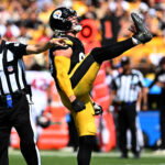 Sep 13, 2026; Pittsburgh, Pennsylvania, USA; Pittsburgh Steelers linebacker T.J. Watt (90) celebrates a sack during the second quarter against the Atlanta Falcons at Acrisure Stadium. Mandatory Credit: Barry Reeger-Imagn Images