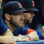 Sep 19, 2026; St. Petersburg, Florida, USA; Boston Red Sox interim manager Chad Tracy (17) looks on during the third inning against the Tampa Bay Rays at Tropicana Field. Mandatory Credit: Kim Klement Neitzel-Imagn Images